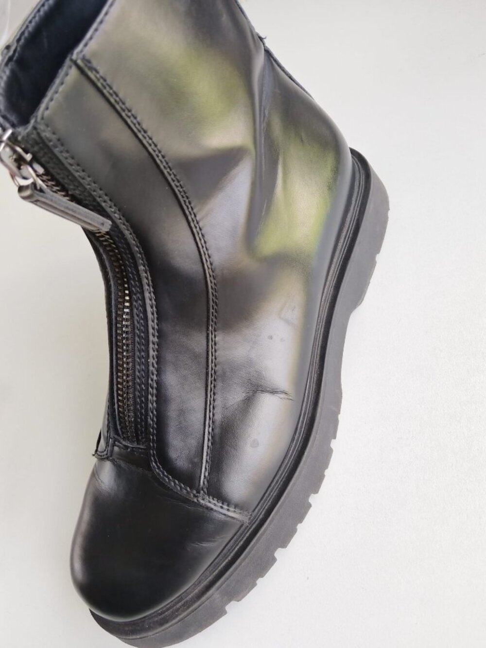 Zara Black Front Zip Chunky Ankle Boots - Men's Size 11 / EUR 44